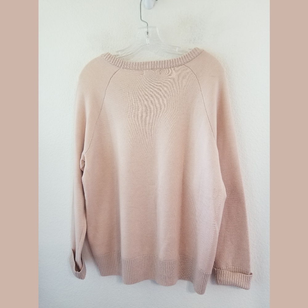 Max & Mia Blush Crewneck Sweater Sz Large - Picture 3 of 6